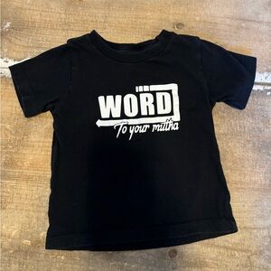 Baby boy Black t shirt “Word to your mutha” Ice Ice Baby Vanilla 18-24 months